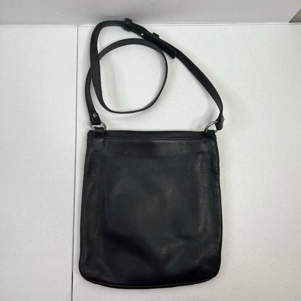 Vintage Coach‎ 9458 Crossbody Legacy Black Thick Leather Slim Messenger Heavy